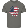 Torn USA Flag Independance Day Football Kids T-Shirt Childrens Charcoal