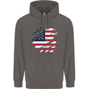 Torn USA Flag Independance Day Football Mens 80% Cotton Hoodie Charcoal