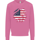 Torn USA Flag Independance Day Football Mens Sweatshirt Jumper Azalea