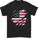 Torn USA Flag Independance Day Football Mens T-Shirt 100% Cotton Black