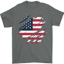 Torn USA Flag Independance Day Football Mens T-Shirt 100% Cotton Charcoal