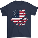 Torn USA Flag Independance Day Football Mens T-Shirt 100% Cotton Navy Blue