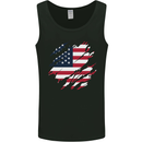 Torn USA Flag Independance Day Football Mens Vest Tank Top Black