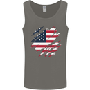 Torn USA Flag Independance Day Football Mens Vest Tank Top Charcoal