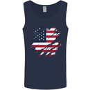 Torn USA Flag Independance Day Football Mens Vest Tank Top Navy Blue
