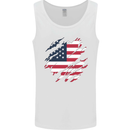 Torn USA Flag Independance Day Football Mens Vest Tank Top White