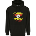 Torn Uganda Flag Ugandan Day Football Childrens Kids Hoodie Black