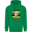 Torn Uganda Flag Ugandan Day Football Childrens Kids Hoodie Irish Green