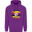 Torn Uganda Flag Ugandan Day Football Childrens Kids Hoodie Purple