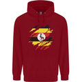 Torn Uganda Flag Ugandan Day Football Childrens Kids Hoodie Red