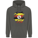 Torn Uganda Flag Ugandan Day Football Childrens Kids Hoodie Storm Grey