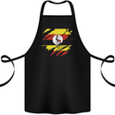 Torn Uganda Flag Ugandan Day Football Cotton Apron 100% Organic Black