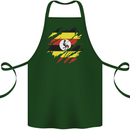 Torn Uganda Flag Ugandan Day Football Cotton Apron 100% Organic Forest Green