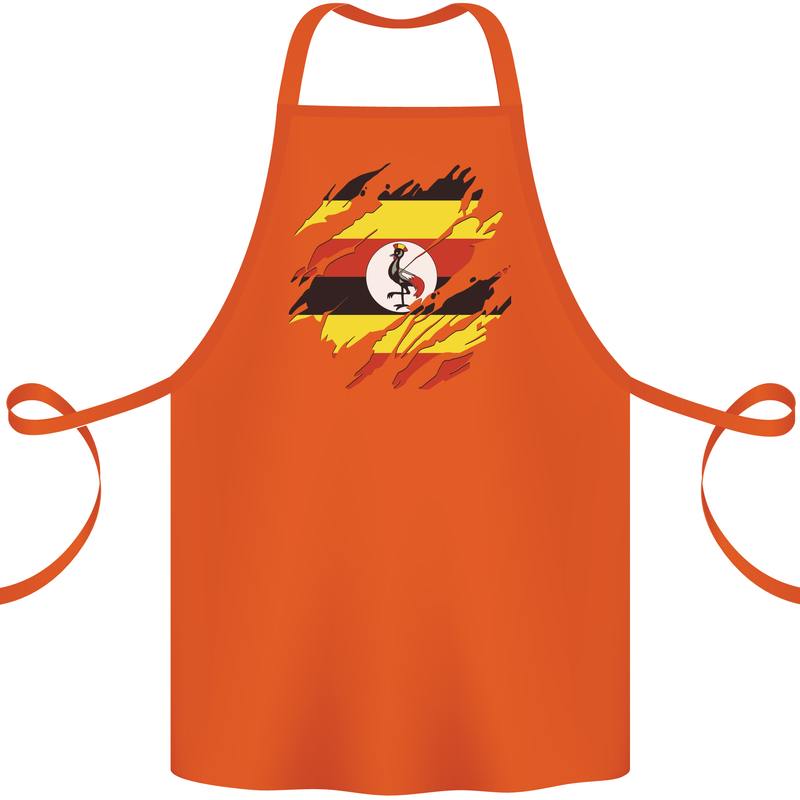 Torn Uganda Flag Ugandan Day Football Cotton Apron 100% Organic Orange