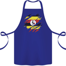Torn Uganda Flag Ugandan Day Football Cotton Apron 100% Organic Royal Blue