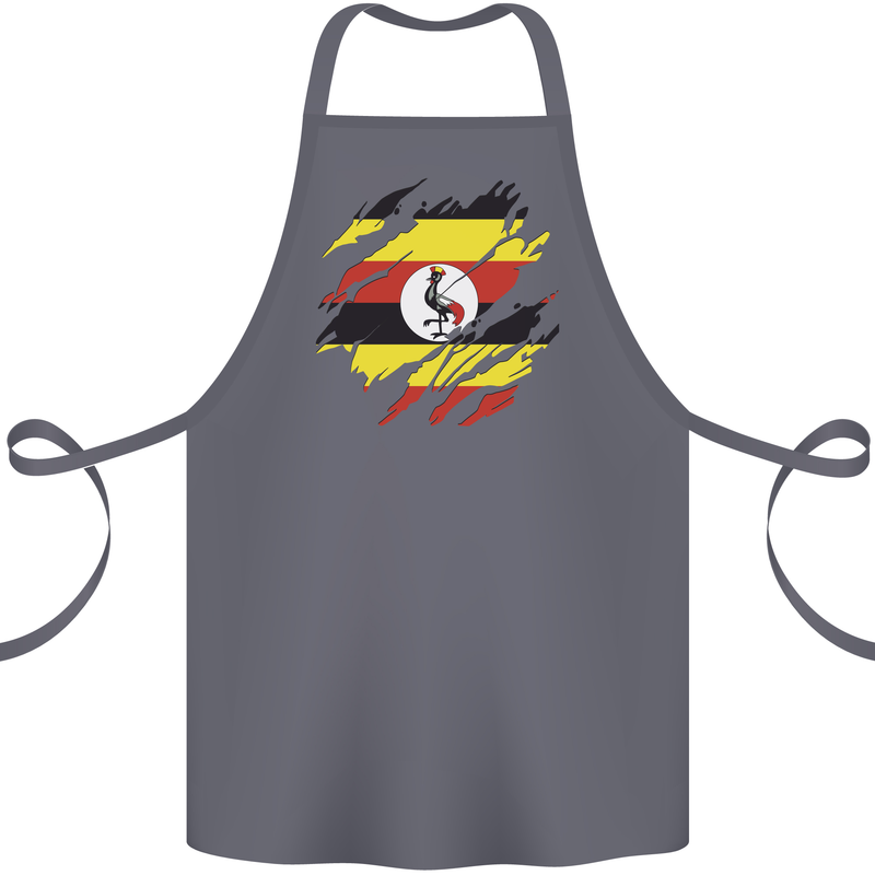 Torn Uganda Flag Ugandan Day Football Cotton Apron 100% Organic Steel