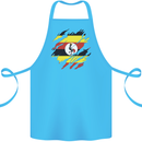 Torn Uganda Flag Ugandan Day Football Cotton Apron 100% Organic Turquoise