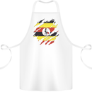 Torn Uganda Flag Ugandan Day Football Cotton Apron 100% Organic White