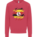 Torn Uganda Flag Ugandan Day Football Kids Sweatshirt Jumper Heliconia