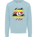 Torn Uganda Flag Ugandan Day Football Kids Sweatshirt Jumper Light Blue