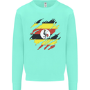 Torn Uganda Flag Ugandan Day Football Kids Sweatshirt Jumper Peppermint