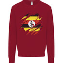Torn Uganda Flag Ugandan Day Football Kids Sweatshirt Jumper Red