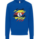 Torn Uganda Flag Ugandan Day Football Kids Sweatshirt Jumper Royal Blue