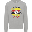 Torn Uganda Flag Ugandan Day Football Kids Sweatshirt Jumper Sports Grey