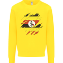 Torn Uganda Flag Ugandan Day Football Kids Sweatshirt Jumper Yellow
