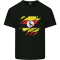 Torn Uganda Flag Ugandan Day Football Kids T-Shirt Childrens Black