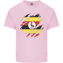 Torn Uganda Flag Ugandan Day Football Kids T-Shirt Childrens Light Pink
