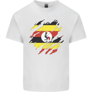 Torn Uganda Flag Ugandan Day Football Kids T-Shirt Childrens White