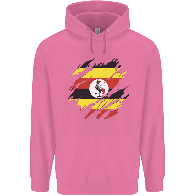 Torn Uganda Flag Ugandan Day Football Mens 80% Cotton Hoodie Azelea