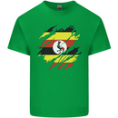 Torn Uganda Flag Ugandan Day Football Mens Cotton T-Shirt Tee Top Irish Green
