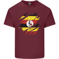 Torn Uganda Flag Ugandan Day Football Mens Cotton T-Shirt Tee Top Maroon