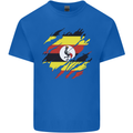 Torn Uganda Flag Ugandan Day Football Mens Cotton T-Shirt Tee Top Royal Blue
