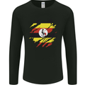 Torn Uganda Flag Ugandan Day Football Mens Long Sleeve T-Shirt Black