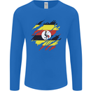 Torn Uganda Flag Ugandan Day Football Mens Long Sleeve T-Shirt Royal Blue