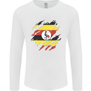 Torn Uganda Flag Ugandan Day Football Mens Long Sleeve T-Shirt White