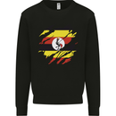 Torn Uganda Flag Ugandan Day Football Mens Sweatshirt Jumper Black