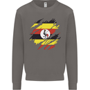 Torn Uganda Flag Ugandan Day Football Mens Sweatshirt Jumper Charcoal
