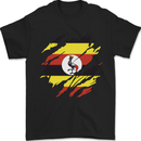 Torn Uganda Flag Ugandan Day Football Mens T-Shirt 100% Cotton Black