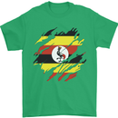 Torn Uganda Flag Ugandan Day Football Mens T-Shirt 100% Cotton Irish Green