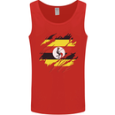 Torn Uganda Flag Ugandan Day Football Mens Vest Tank Top Red