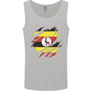 Torn Uganda Flag Ugandan Day Football Mens Vest Tank Top Sports Grey