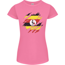Torn Uganda Flag Ugandan Day Football Womens Petite Cut T-Shirt Azalea