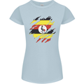 Torn Uganda Flag Ugandan Day Football Womens Petite Cut T-Shirt Light Blue