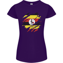Torn Uganda Flag Ugandan Day Football Womens Petite Cut T-Shirt Purple