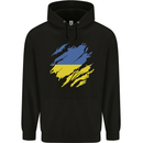 Torn Ukraine Flag Ukrainian Day Football Childrens Kids Hoodie Black