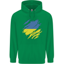 Torn Ukraine Flag Ukrainian Day Football Childrens Kids Hoodie Irish Green